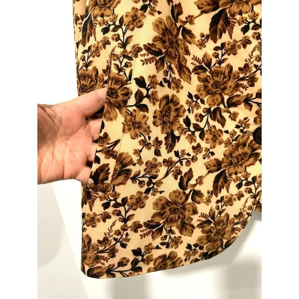 New Free People Floral Print Blazer Jacket Boxy Medium